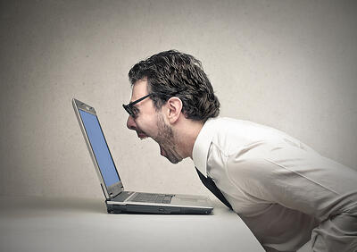 Shouting at me through your computer won't make me call you back.