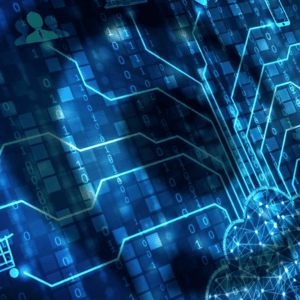 Orange Pegs logo over blue infrastructure abstract